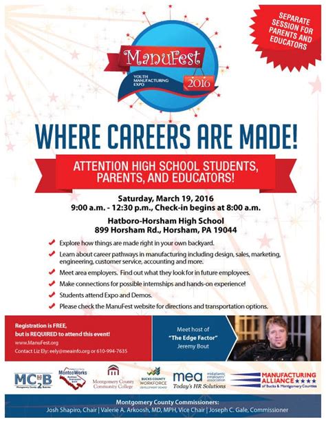 Learn The Facts Discover A New Career Path Hatboro Horsham Hosts Manufest On March 19