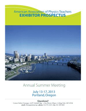 Fillable Online Annual Summer Meeting Exhibitor Prospectus American