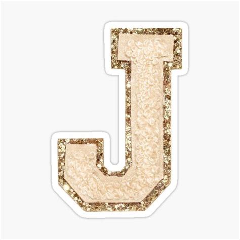 Preppy Light Orange Varsity Letter J Sticker For Sale By Riley1025