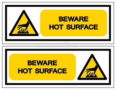 Beware Hot Surface Symbol Sign Vector Illustration Isolate On White