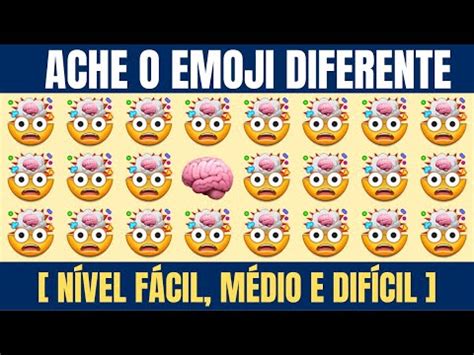 Ache o EMOJI Diferente Nível Fácil Médio e Difícil Encontre o