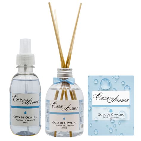 Kit Casa Aroma Gotas De Orvalho Difusor Sach Perfume De Ambiente