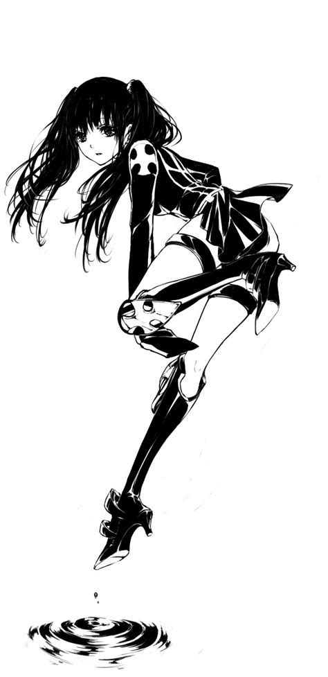 Safebooru 1girl Bangs Black Hair Boots Dgray Man High Heel Boots High Heels Highres Insignia