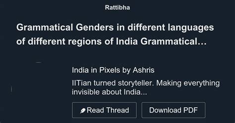 Grammatical Genders In Different Languages Of Different Regions Of