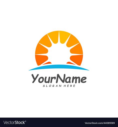 Sun logo design template creative logo Royalty Free Vector