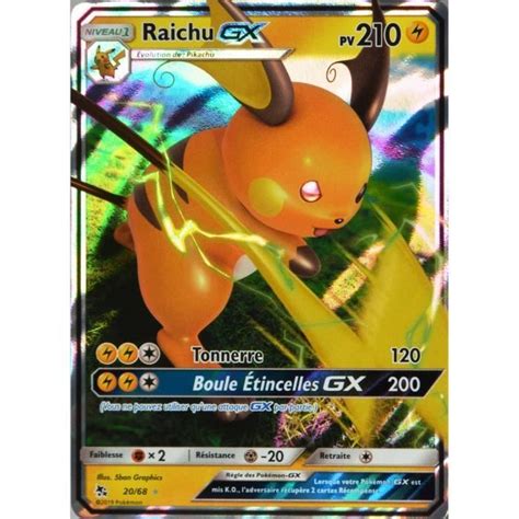 Carte Pok Mon Raichu Gx Pv Sl Soleil Et Lune