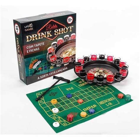 Jogo Roleta Cassino Drink Shot Tapete E Fichas Unika Games