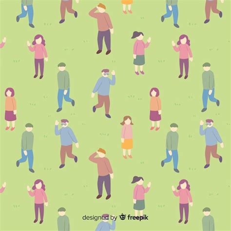 Free Vector People In The Park Pattern