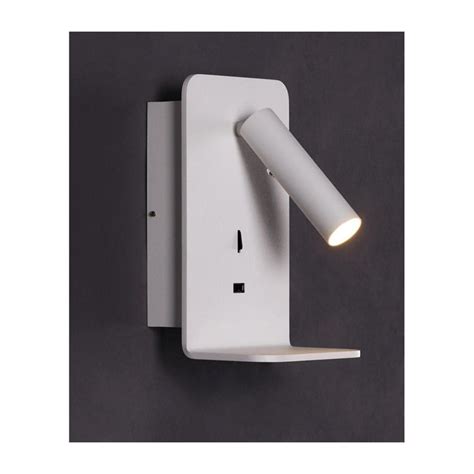 Odon Applique Liseuse Led Avec Port Usb En Aluminium Blanc Usb