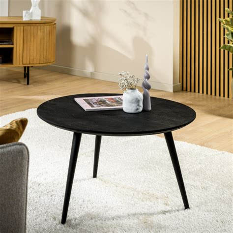 Table Basse Ronde Mylie Noir Livraison Gratuite Dimehouse