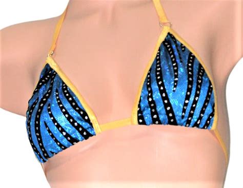 Princess G String Bikini Blue Shattered Glass Holographic Etsy