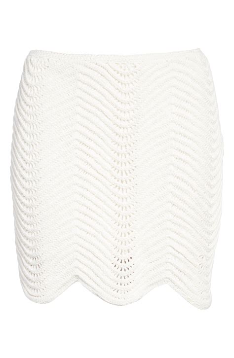 Casablanca Wavy Crochet Cotton Miniskirt In White Lyst