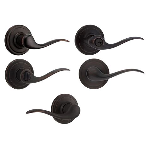 Shop Kwikset Tustin Venetian Bronze Door Handle Collection At Lowes