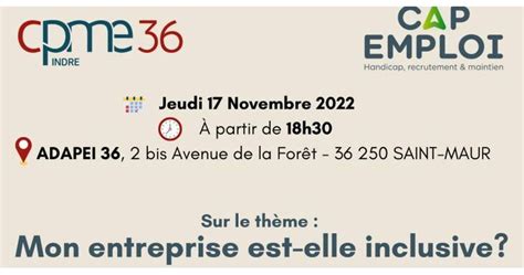 MON ENTREPRISE EST ELLE INCLUSIVE Cap Emploi 36