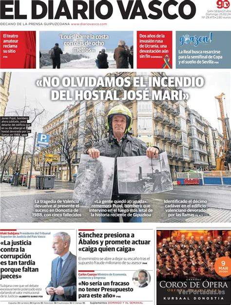 Portada El Diario Vasco Domingo De Febrero De