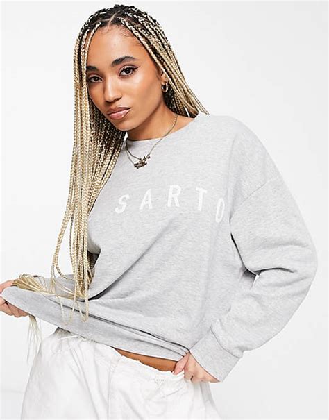 Il Sarto Oversize Sweatshirt In Grau Meliert Mit Logo Kombiteil Asos