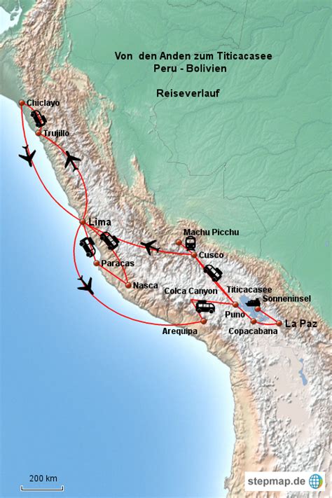 Stepmap Peru Bolivien Landkarte F R S Damerika