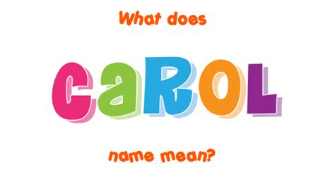 Carol Name Meaning Of Carol