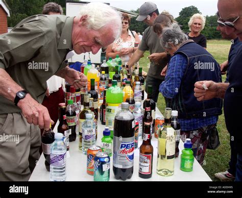 Tombola Stall Village Fete Butley Flower Show Suffolk England Stock