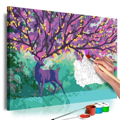 Tableau Peindre Soi M Me Peinture Par Num Ros Motif Cerf Violet X