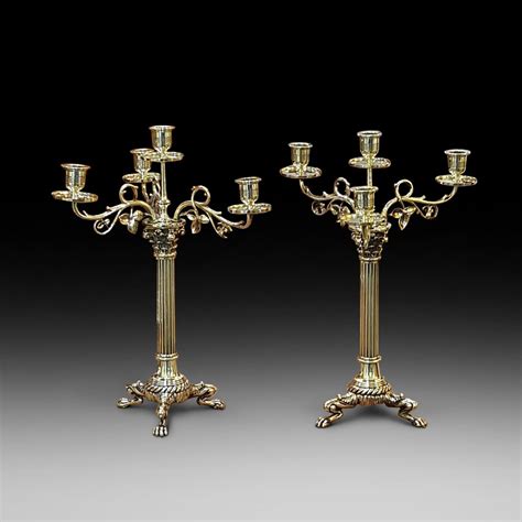 Pair Of Victorian Brass Candelabra Church Street Antiques