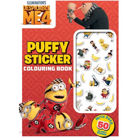 Despicable Me 4 Puffy Sticker Colouring Book BIG W