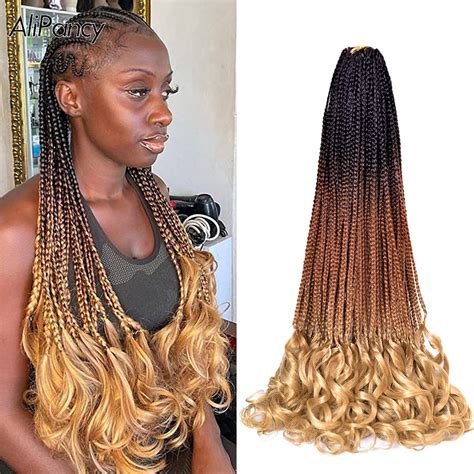 French Curls Synthetic Goddess Box Braids Crochet Hair Loose Wave