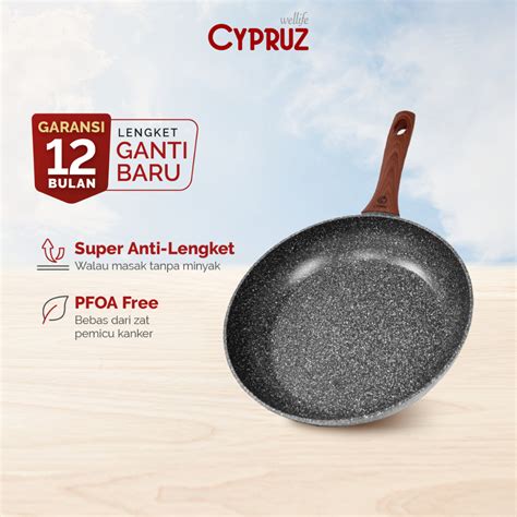 Jual Cypruz Wajan Penggorengan Anti Lengket Fry Pan Marble 24cm