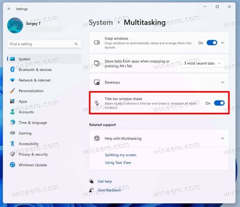 Enable Minimize Windows With Title Bar Shake In Windows Aero Shake