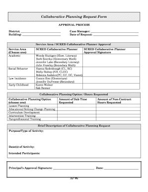 Fillable Online Collaborative Planning Request Form Fax Email Print