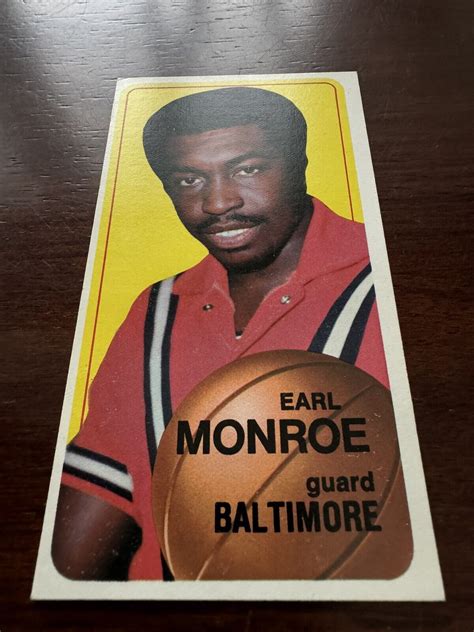 1970 71 Topps Basketball Earl Monroe Vintage Tall Card 20 EX Free