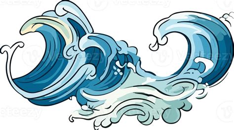 Crashing Water Waves Illustration 26414499 Png