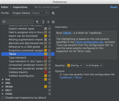 Linting Typescript Intellij Idea