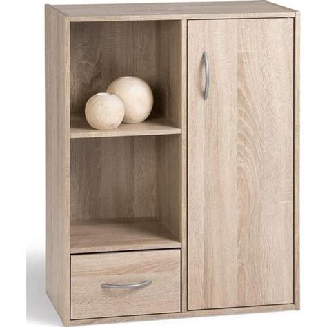 COMPO Meuble de rangement contemporain coloris chêne L 62 cm