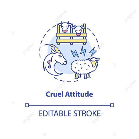 Cruel Attitude Concept Icon Vector Cruel Lamb Vector Vector Cruel