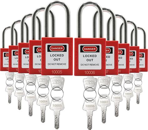 Taegiqi Red Lockout Tagout Locks Keyed Different Osha Compliant