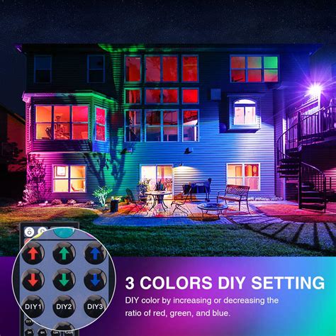 Onforu 2 Pack 30W LED RGB Floodlight Dimmable DIY RGB Floodlight With