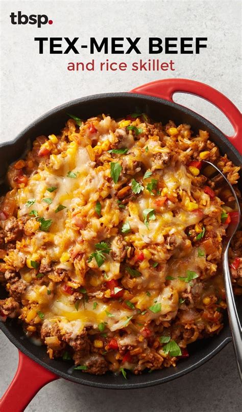 Tex Mex Beef And Rice Skillet Recipe Beef Recipes For Dinner