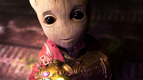 Baby Groot Found The Gauntlet Wallpaperhd Superheroes Wallpapers4k