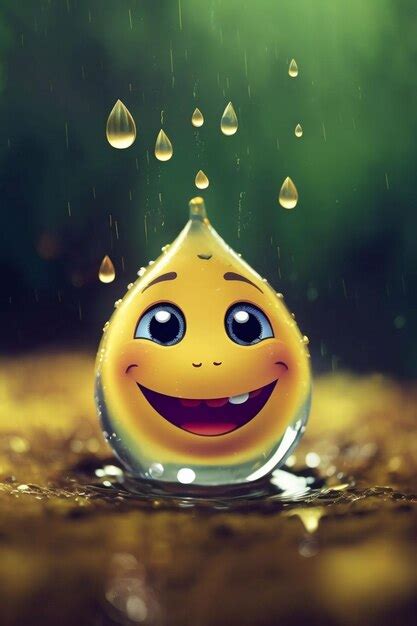 Premium AI Image | lovely and happy rain water drop