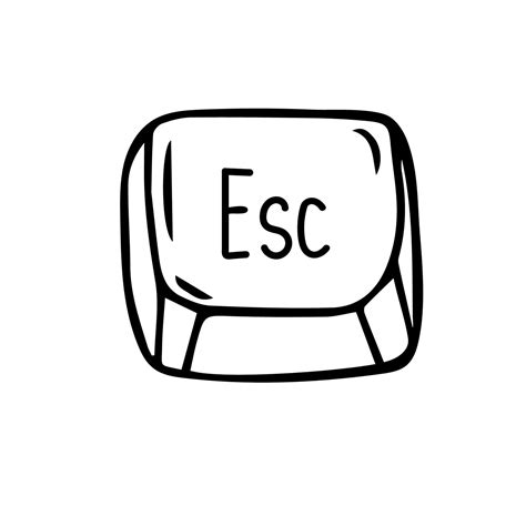 Esc Escape Key Icon Keyboard Button Symbol Black And White Outline