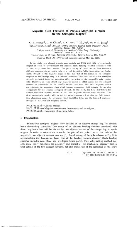 Pdf Magnetic Field Features Of Various Magnetic Circuits On The