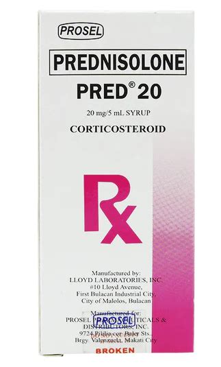 Pred 20 Prednisolone 20mg 5ml Syrup 30ml Price In The Philippines