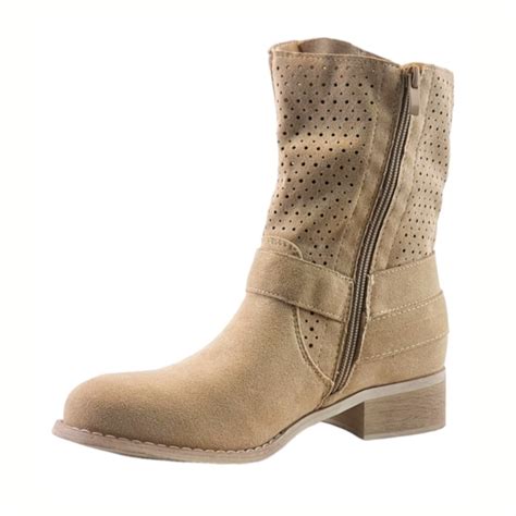 N Elegante Tono Beige Con Hebillas K Botines Mujer Calzadoskaneki