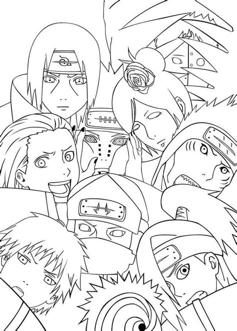 Dibujos De Akatsuki Miembros Para Colorear Para Colorear Pintar E