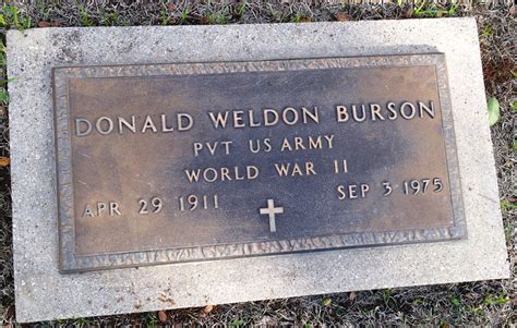 Donald Weldon Burson 1911 1975 Find A Grave Memorial