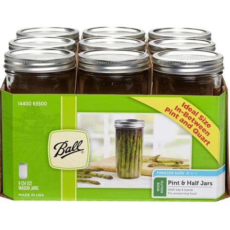 Ball 24 Oz Wide Mouth Pint And A Half Jar Pack Of 9 1440065500 The Home Depot Wide Mouth