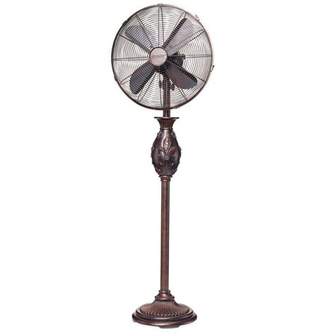 Hunter Adjustable Height In Oscillating Brushed Nickel Pedestal Fan