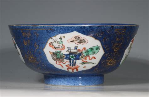 A Chinese Powder Blue Ground Famille Verte Bowl Kangxi E Thc Chris