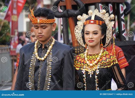 Indonesian With A Traditional Costume From South Sulawesi At Ben Carnival Editorial Photography